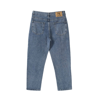 pantalon en jean ample et fuselé 